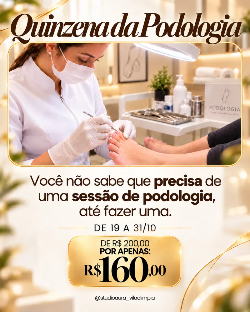 Quinzena da Podologia: de 19 a 31/10, sessão de podologia de R$200 por R$160